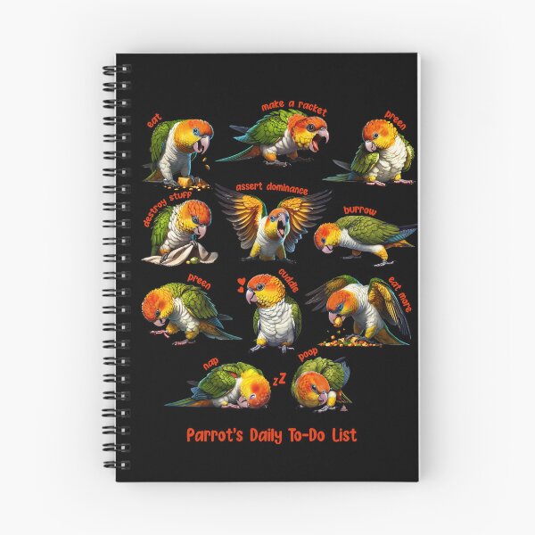 Item preview, White Bellied Caique Daily To-Do List Parrot Lover Birding designed and sold by Kimberley King Art  King Art.