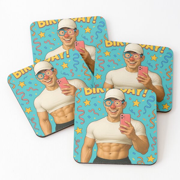 Item preview, Asian Muscleman Clown Birthday Selfie Celebration designed and sold by Aryabek.