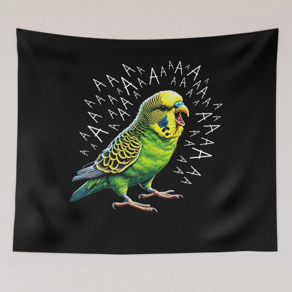 Item preview, Funny Screaming Budgerigar Parrot Parakeet Lover designed and sold by Kimberley King Art  King Art.