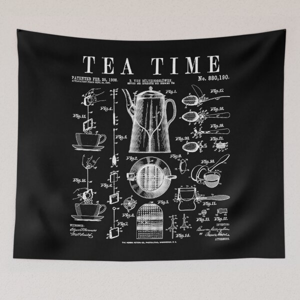 Item preview, Tea Lover Drinker Pot Cup Strainer Bag Vintage Patent Print designed and sold by GrandeDuc.