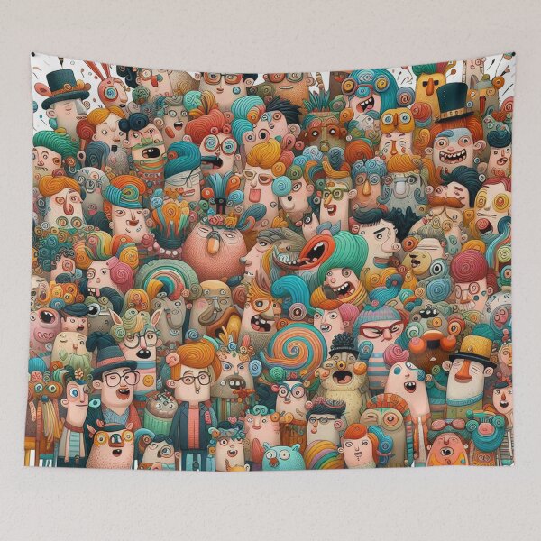 Item preview, A Colorful Crowd Where Every Face is a Surprise designed and sold by Vanich-Panich.