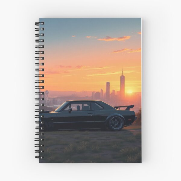 Item preview, Black Nissan Skyline in front of a city, anime art designed and sold by Salimgor Hangaround Music.