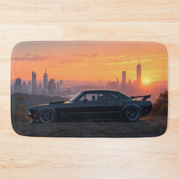 Item preview, Black Nissan Skyline in front of a city, anime art designed and sold by Salimgor Hangaround Music.