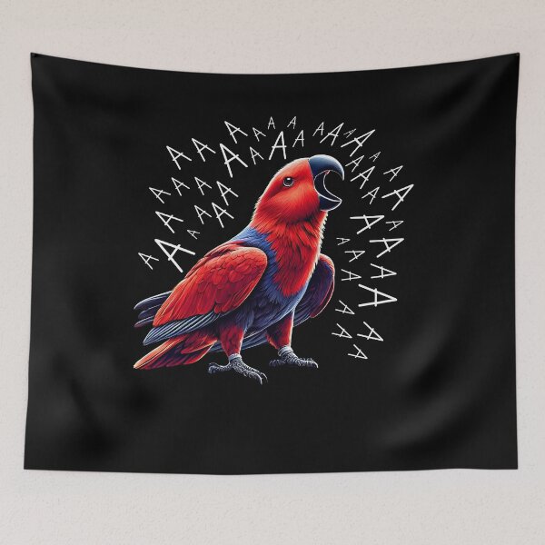 Item preview, Funny Screaming Eclectus Red Parrot Lover designed and sold by Kimberley King Art  King Art.