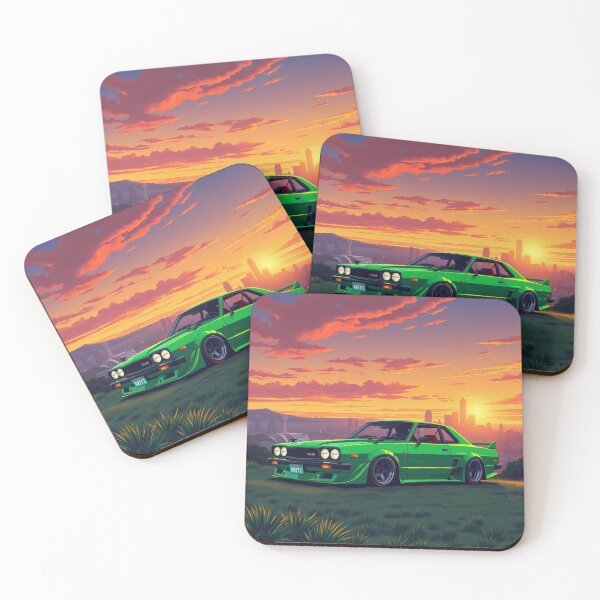Item preview, Nissan Skyline on a meadow, anime art designed and sold by Salimgor Hangaround Music.