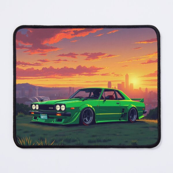 Item preview, Nissan Skyline on a meadow, anime art designed and sold by Salimgor Hangaround Music.