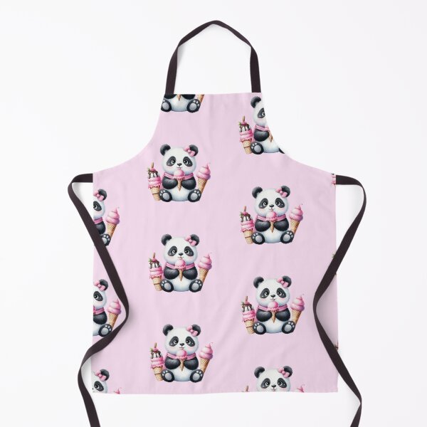 Item preview, PINK ICE Cute Panda Eating Pink Ice Cream designed and sold by CrystalsArtPaws.