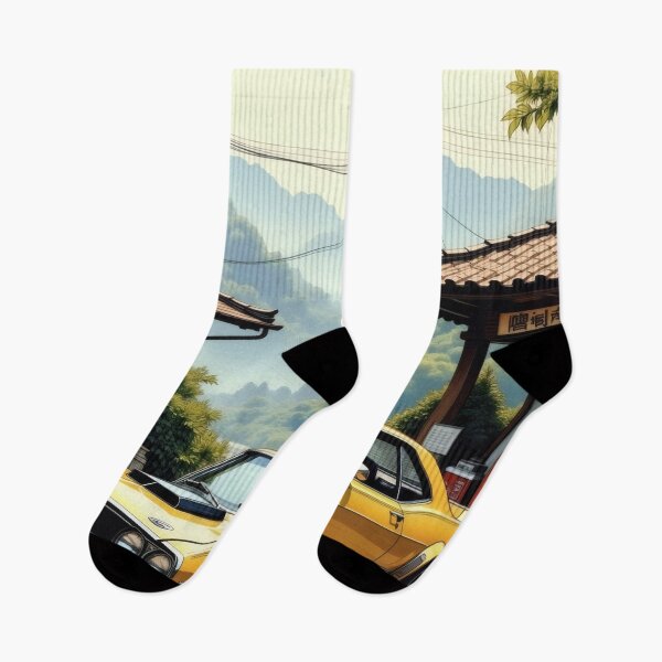 Item preview, Yellow vintage Nissan in the mountains designed and sold by Salimgor Hangaround Music.