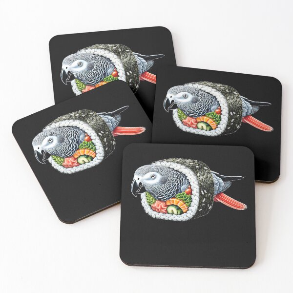 Item preview, Funny Sushi African Grey Parrot Lover Birding designed and sold by Kimberley King Art  King Art.