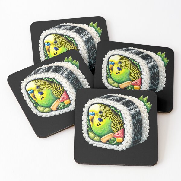Item preview, Funny Sushi Budgerigar Parakeet Parrot Lover Birding designed and sold by Kimberley King Art  King Art.