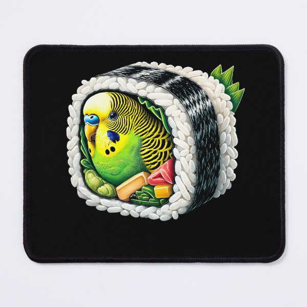 Item preview, Funny Sushi Budgerigar Parakeet Parrot Lover Birding designed and sold by Kimberley King Art King Art.