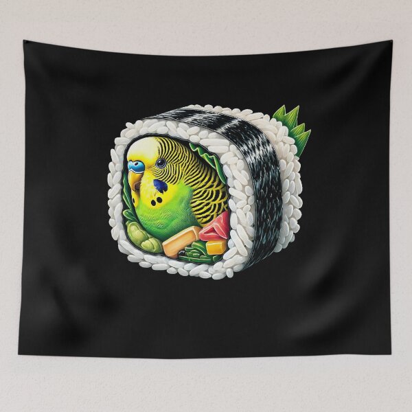 Item preview, Funny Sushi Budgerigar Parakeet Parrot Lover Birding designed and sold by Kimberley King Art  King Art.