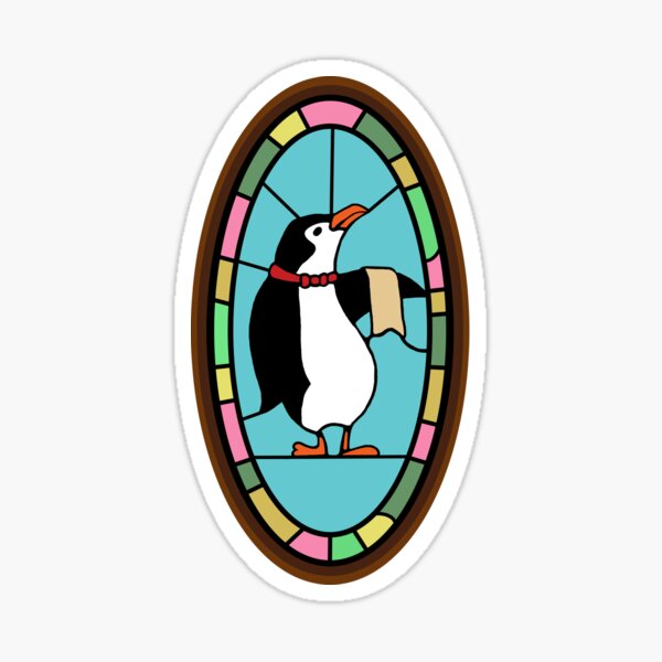 Vista previa del artículo con la obra «Vidrieras del café Jolly Penguins», diseñado y vendido por Cloudy Constellations.