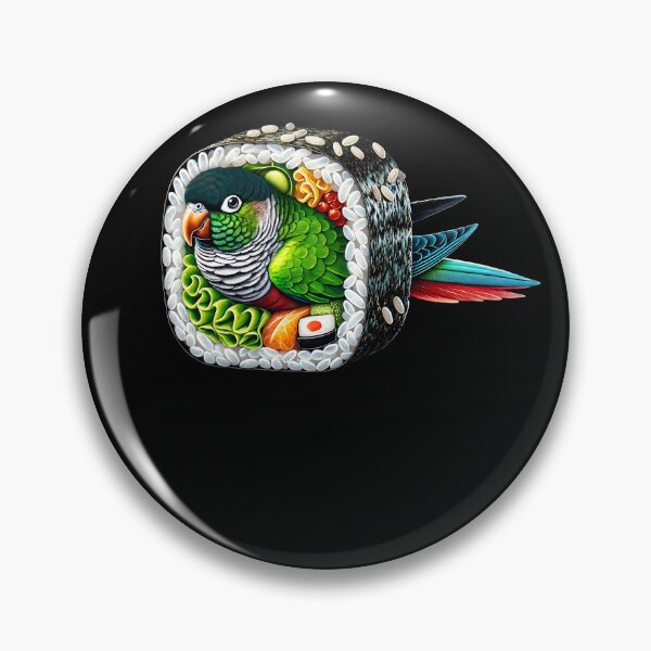 Item preview, Funny Sushi Green Cheek Conure Parrot Lover Birding designed and sold by Kimberley King Art  King Art.