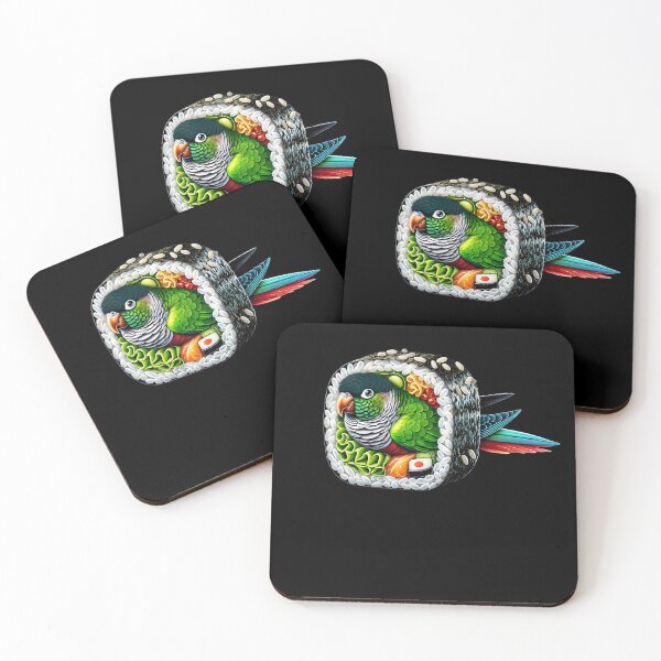 Item preview, Funny Sushi Green Cheek Conure Parrot Lover Birding designed and sold by Kimberley King Art  King Art.