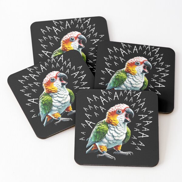 Item preview, Funny Screaming White Bellied Caique Parrot Lover designed and sold by Kimberley King Art  King Art.