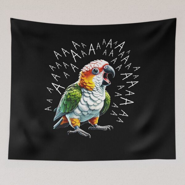 Item preview, Funny Screaming White Bellied Caique Parrot Lover designed and sold by Kimberley King Art  King Art.