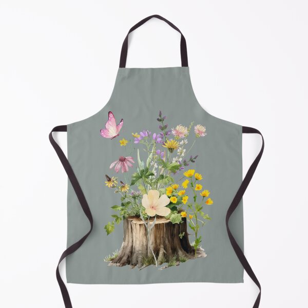 Item preview, Whimsical Wildflowers and Butterfly on Tree Stump Illustration designed and sold by Nadia-joy.