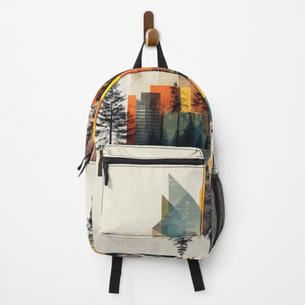 Item preview, Sunset Forest & City Double‑Exposure Geometric Art designed and sold by The Art Morpher.
