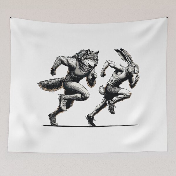 Item preview, Competition Hare and Wolf Race Sprint Gift designed and sold by Pineapple-Tree.
