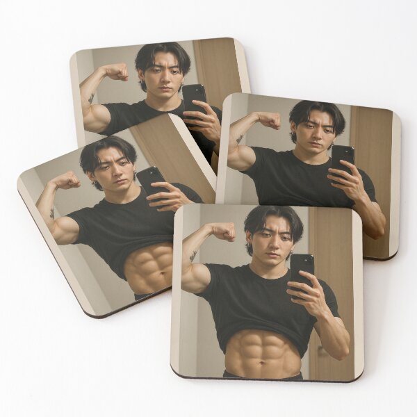 Item preview, Jungkook Golden Flexing Abs Birthday Mirror Selfie designed and sold by Aryabek.