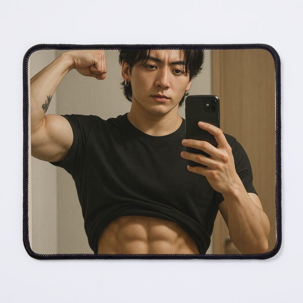 Item preview, Jungkook Golden Flexing Abs Birthday Mirror Selfie designed and sold by Aryabek.