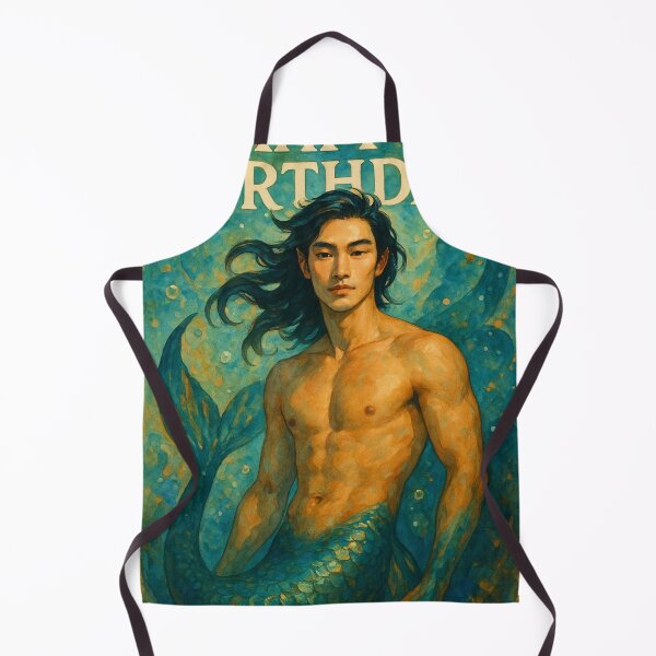 Item preview, Shirtless Merman Fantasy Birthday – Asian Merman Underwater Art designed and sold by Aryabek.