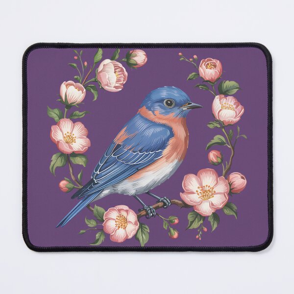 Item preview, Eastern Bluebird in Blossoms for Nature Lovers designed and sold by BirdsnStuff.
