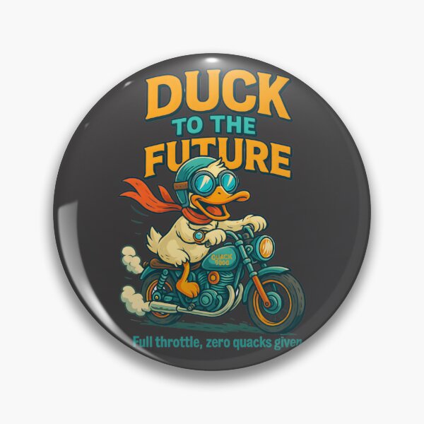 Item preview, Duck to the Future – Funny Biker Duck Cartoon Tee designed and sold by Maximilianos.