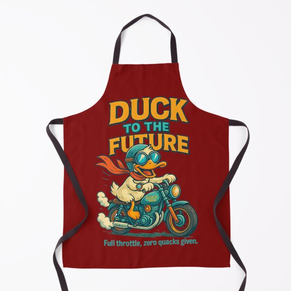 Item preview, Duck to the Future – Funny Biker Duck Cartoon Tee designed and sold by Maximilianos.