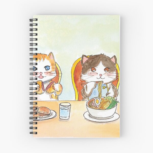 Item preview, Three cute cat kitty eating noodle ice cream dorayaki designed and sold by Green2711.