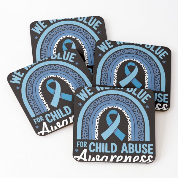 Item preview, Blue Ribbon Rainbow We Wear Blue For Child Abuse Awareness designed and sold by MAKOPOKOShop.