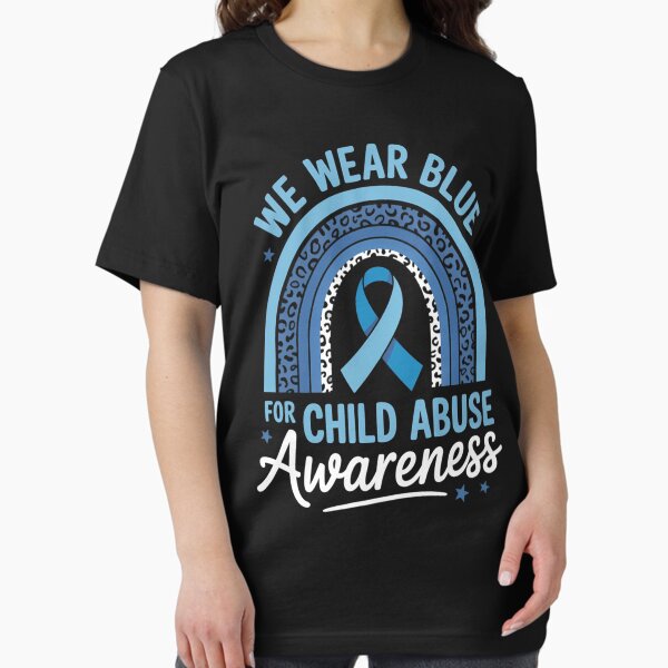 Item preview, Blue Ribbon Rainbow We Wear Blue For Child Abuse Awareness designed and sold by MAKOPOKOShop.