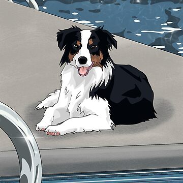 Artwork thumbnail, Dog by pool by NinaverseStudio