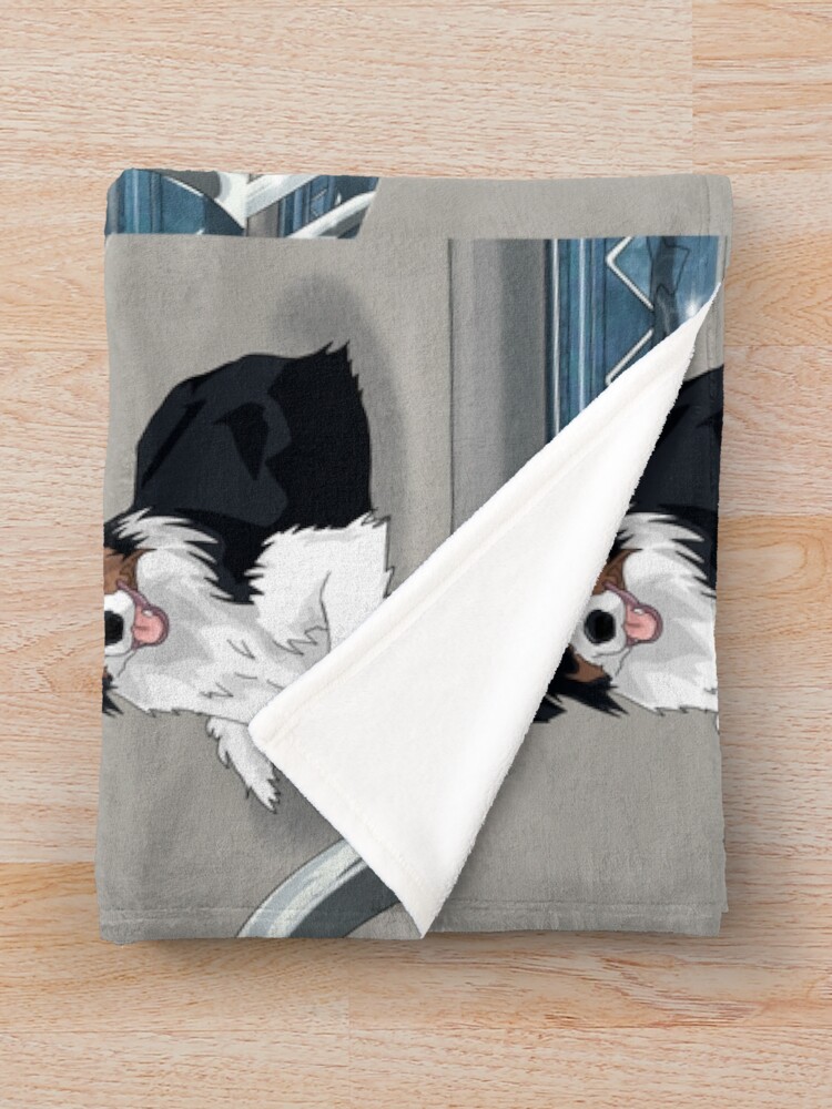Thumbnail 3 of 6, Throw Blanket, Dog by pool designed and sold by NinaverseStudio.