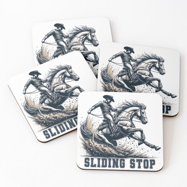 Item preview, Sliding Stop Cowboy and Horse Dynamic Western Art designed and sold by latelierdechris.