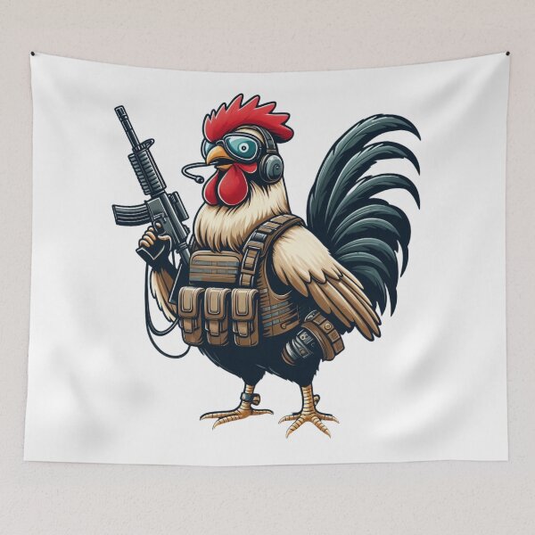 Item preview, Tactical Commando Rooster Military-Themed Humor Art designed and sold by latelierdechris.