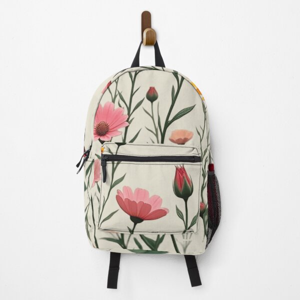 Item preview, Wildflowers and Red Rose on the Right - Ivory Cream Background #5006ICR designed and sold by Wildflower Rose.