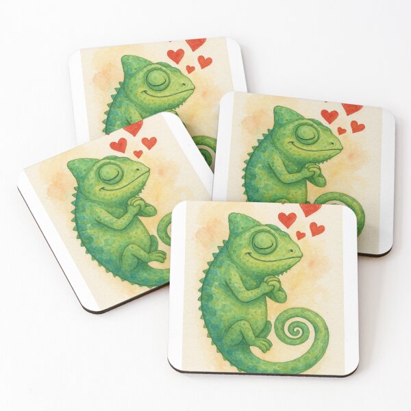 Item preview, Happy Chameleon – Watercolor Love Vibes designed and sold by GusiaTreasures.