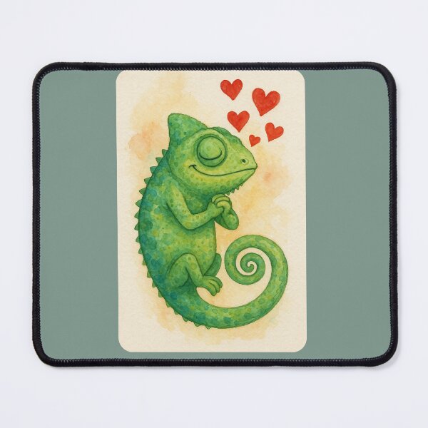 Item preview, Happy Chameleon – Watercolor Love Vibes designed and sold by GusiaTreasures.