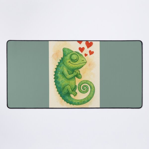 Item preview, Happy Chameleon – Watercolor Love Vibes designed and sold by GusiaTreasures.