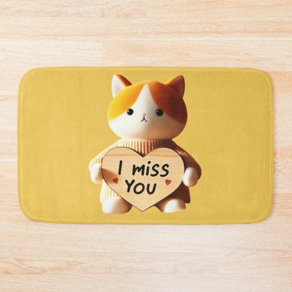 Item preview, Purr-fect Sentiment: A Cute Cat Holding a 'Miss You' Heart designed and sold by Fantabulous.