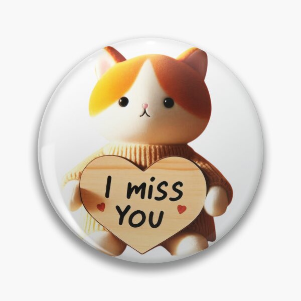 Item preview, Purr-fect Sentiment: A Cute Cat Holding a 'Miss You' Heart designed and sold by Fantabulous.