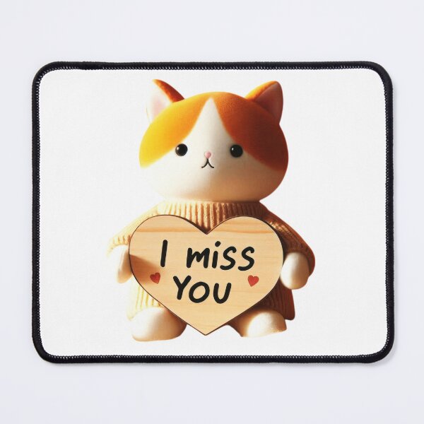 Item preview, Purr-fect Sentiment: A Cute Cat Holding a 'Miss You' Heart designed and sold by Fantabulous.