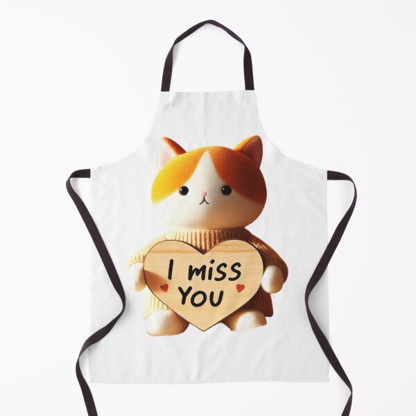 Item preview, Purr-fect Sentiment: A Cute Cat Holding a 'Miss You' Heart designed and sold by Fantabulous.