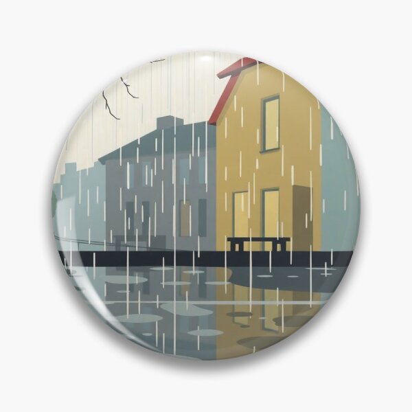 Item preview, Street in the rain minimalist illustration designed and sold by Vintage Designs +.