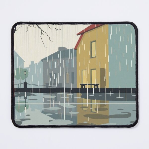 Item preview, Street in the rain minimalist illustration designed and sold by Vintage Designs +.