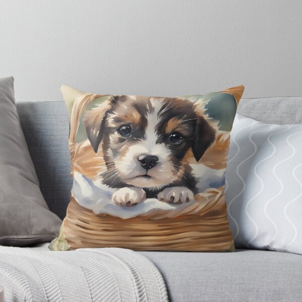 Item preview, Cute Puppy in Basket designed and sold by CalmnessbyChoice.