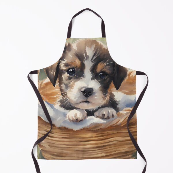 Item preview, Cute Puppy in Basket designed and sold by CalmnessbyChoice.
