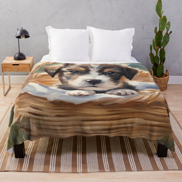 Item preview, Cute Puppy in Basket designed and sold by CalmnessbyChoice.
